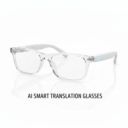 AI Smart Glasses 3/4 angle view on white background