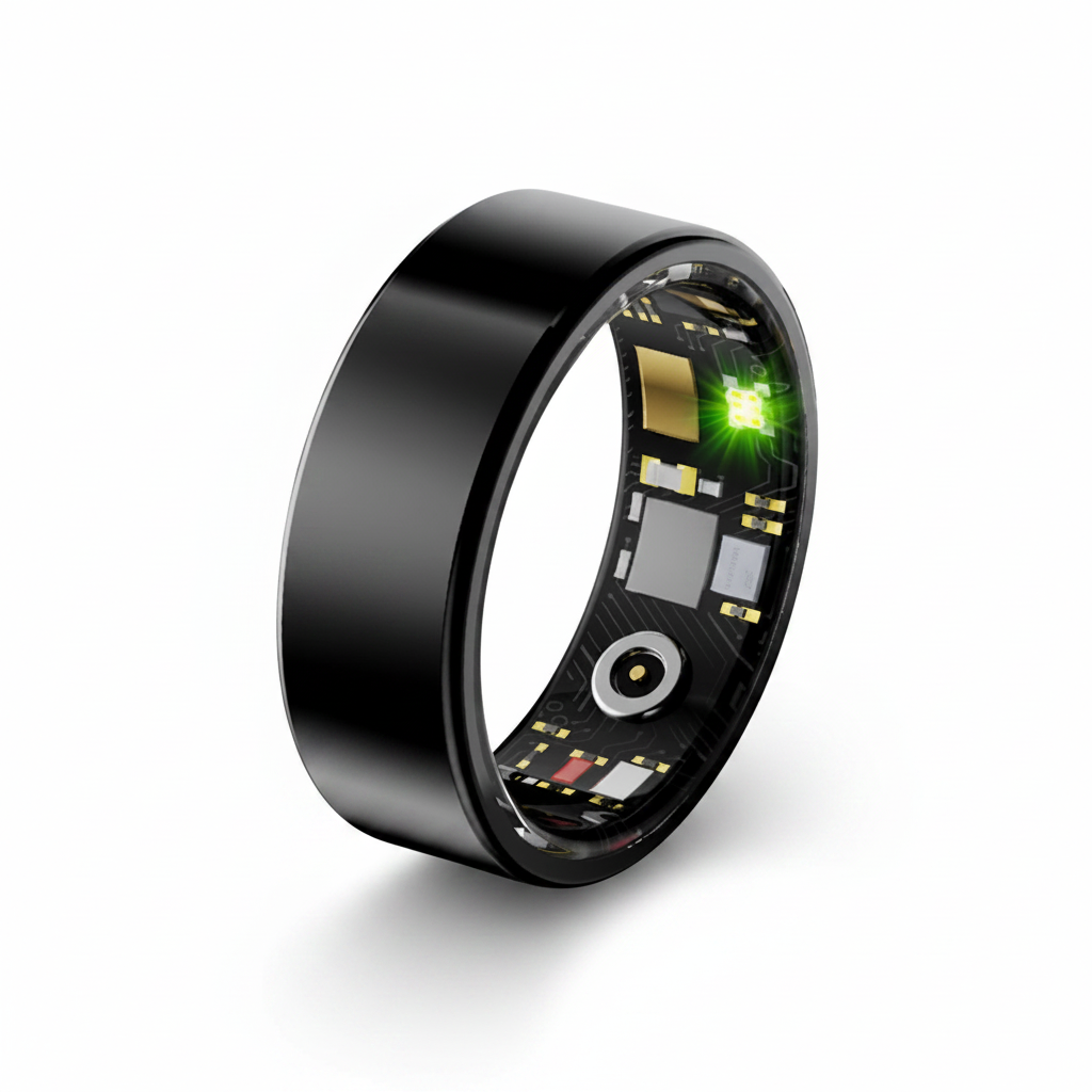 New Smart Ring Waterproof Health Monitor white background product photo